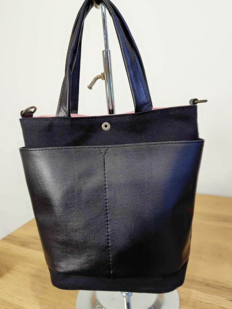 ミナペルホネン/forest tileフォレストタイルグレイ/バケツ型トート