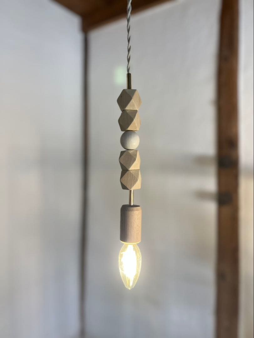 ウッドパーツのペンダントライト 木工照明 ウッドライト