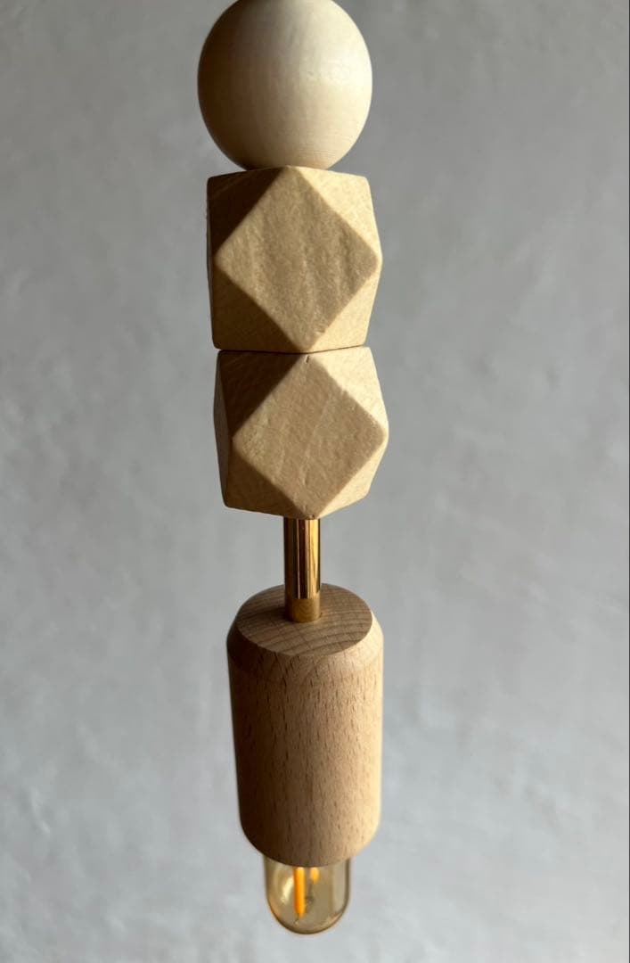 ウッドパーツのペンダントライト 木工照明 ウッドライト