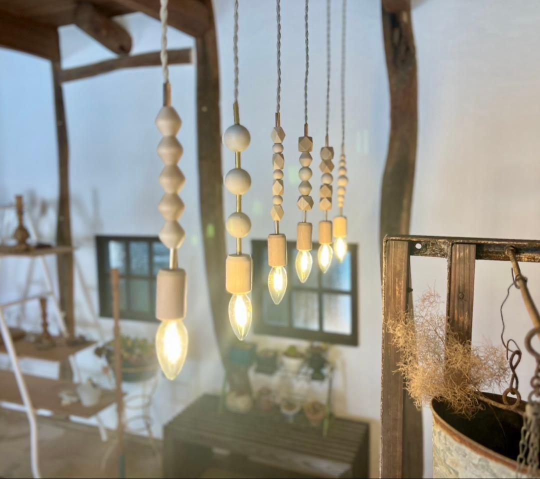 ウッドパーツのペンダントライト 木工照明 ウッドライト