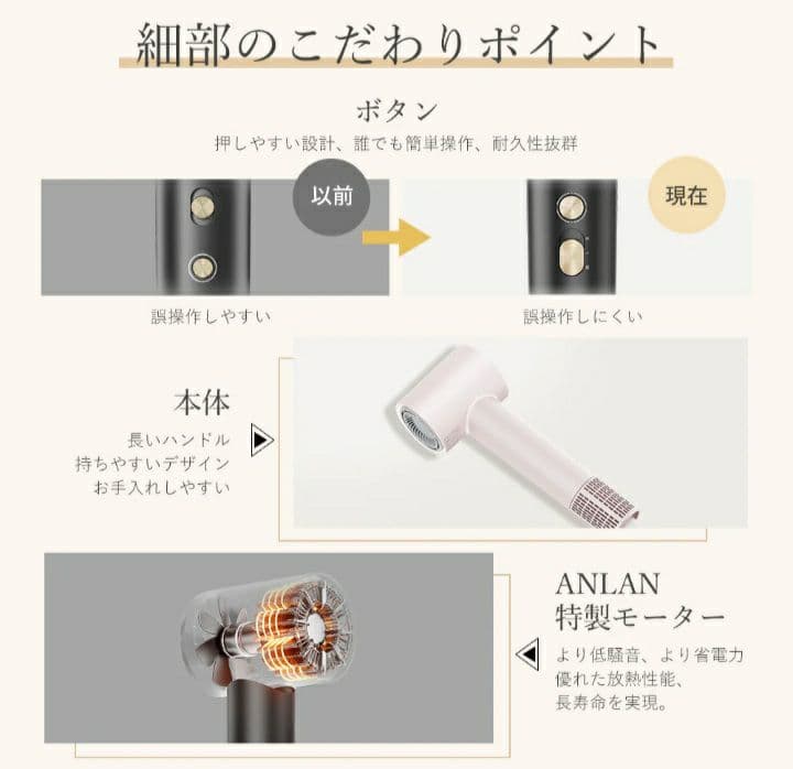 本日値下げ　ANLAN ダブルケアドライヤー 　 ピンク