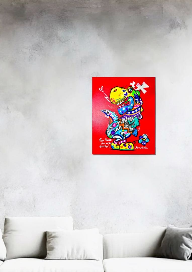 ア*読様 原画 一点物 「飛べないカラフルドラゴン」 ポップアート 龍 龍ノツカ