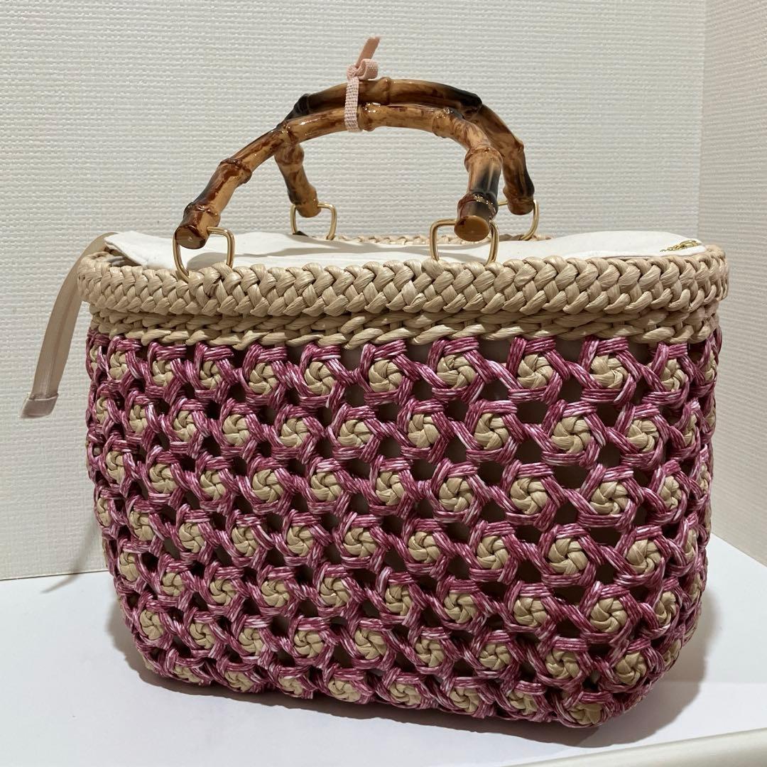 エコクラフト 花車編みバッグ