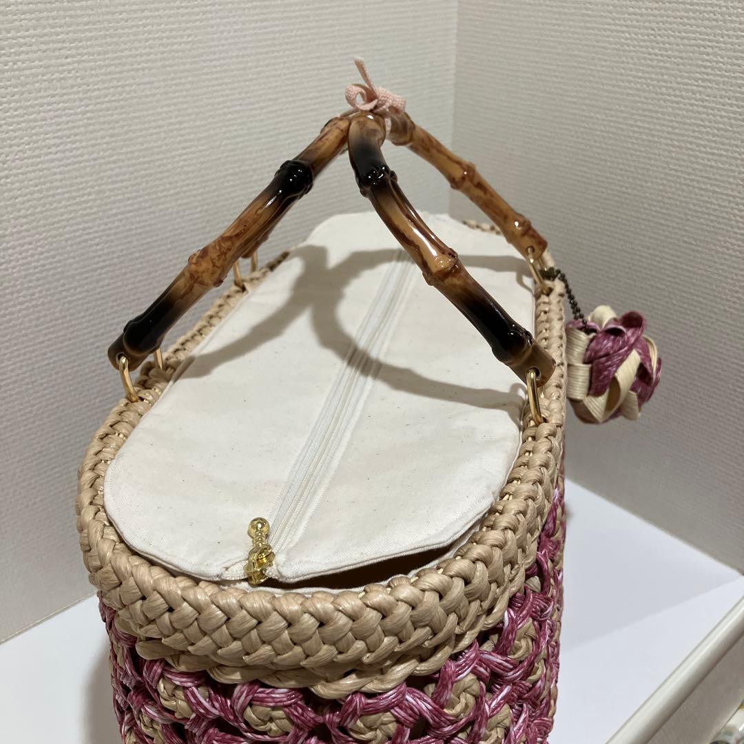 エコクラフト 花車編みバッグ