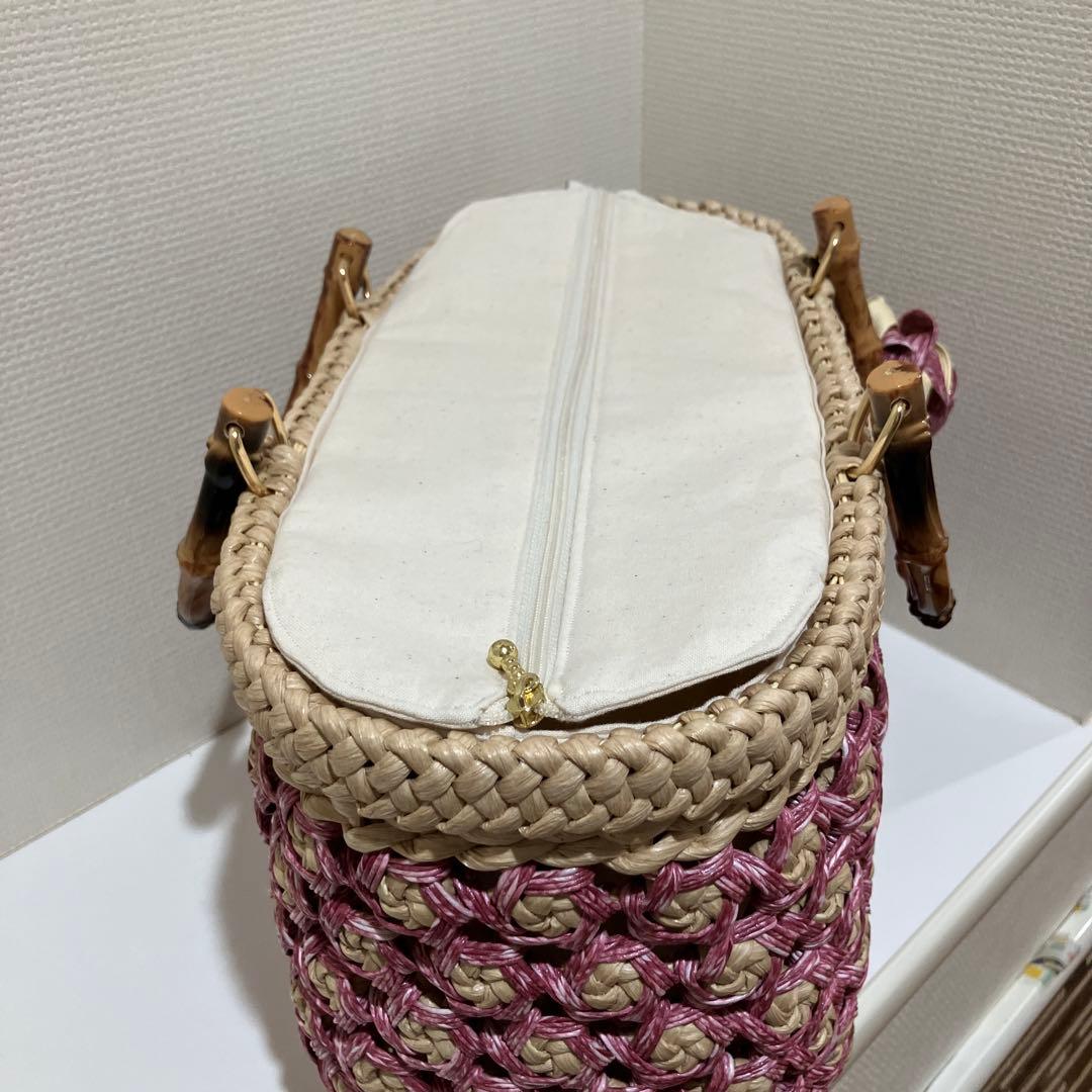 エコクラフト 花車編みバッグ