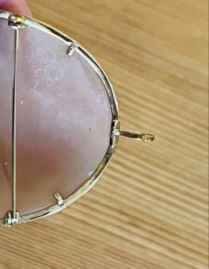 春SALE◆K18金フレーム ローズシェルカメオ アンティーク 薔薇 シリアル有