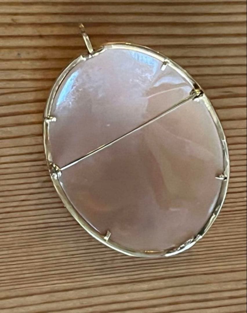 春SALE◆K18金フレーム ローズシェルカメオ アンティーク 薔薇 シリアル有