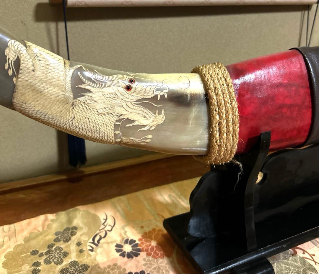 水牛 角 龍　置物 インテリア　骨董品