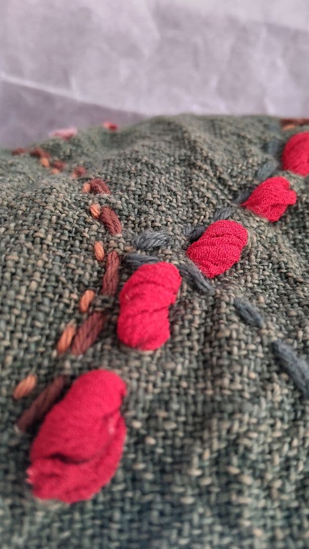 古布 パッチワーク 巾着 バッグ 大島紬 縮緬 刺し子 絣 リメイク 襤褸