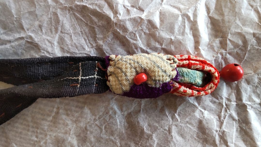 古布 パッチワーク 巾着 バッグ 大島紬 縮緬 刺し子 絣 リメイク 襤褸