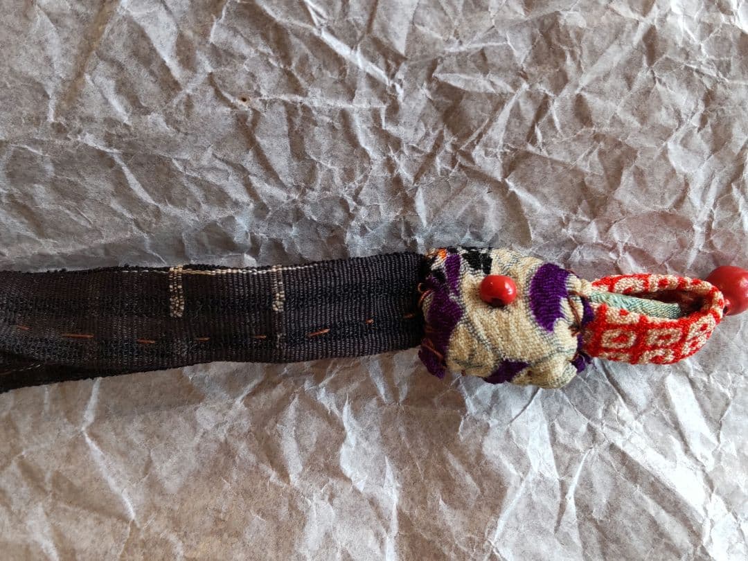 古布 パッチワーク 巾着 バッグ 大島紬 縮緬 刺し子 絣 リメイク 襤褸