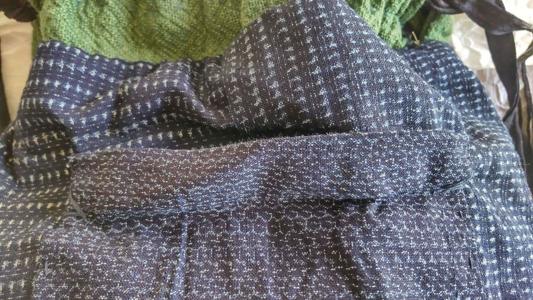 古布 パッチワーク 巾着 バッグ 大島紬 縮緬 刺し子 絣 リメイク 襤褸