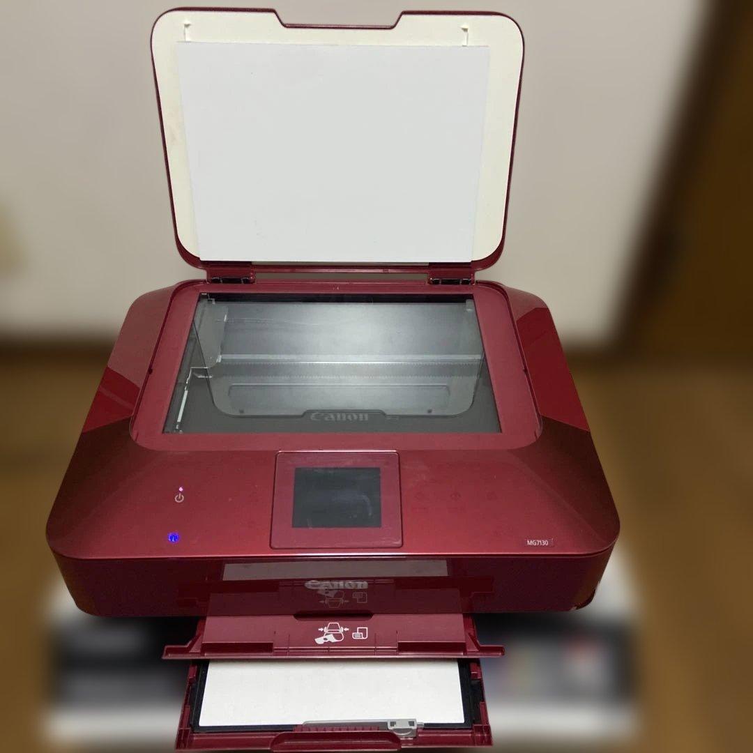 Canonインクジェットプリンター MG7130 赤色 動作品 印刷枚数 少