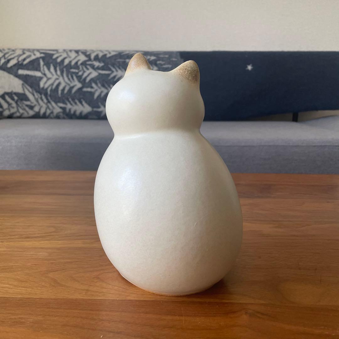 リサラーソン 置物　ミア　ホワイトグレー　猫キャット