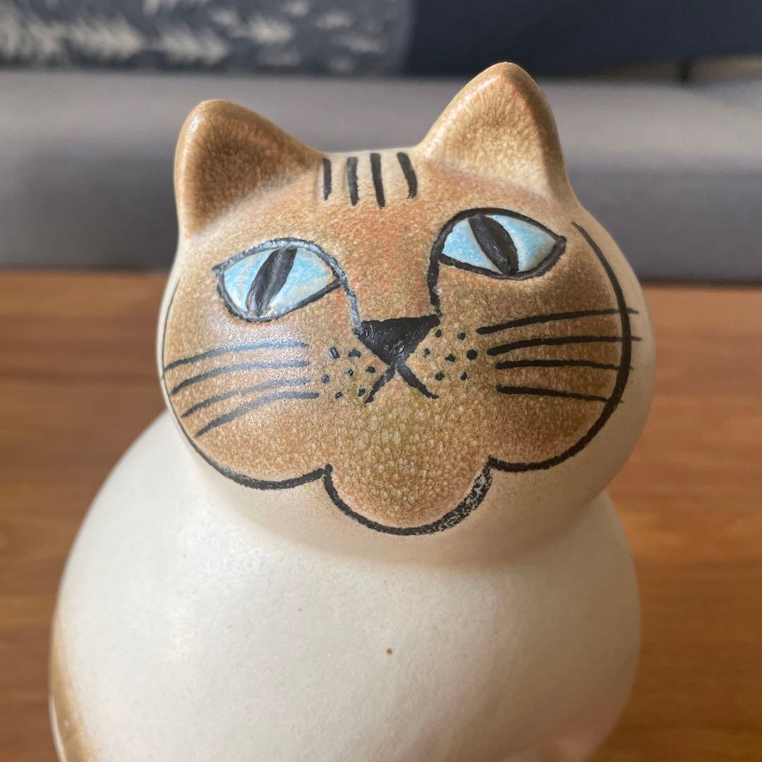 リサラーソン 置物　ミア　ホワイトグレー　猫キャット