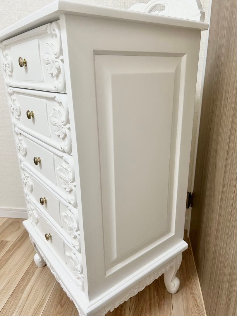 ロココ調 ビオレッタ 猫脚 チェスト アンティーク 姫系 高級 フレンチ 白系