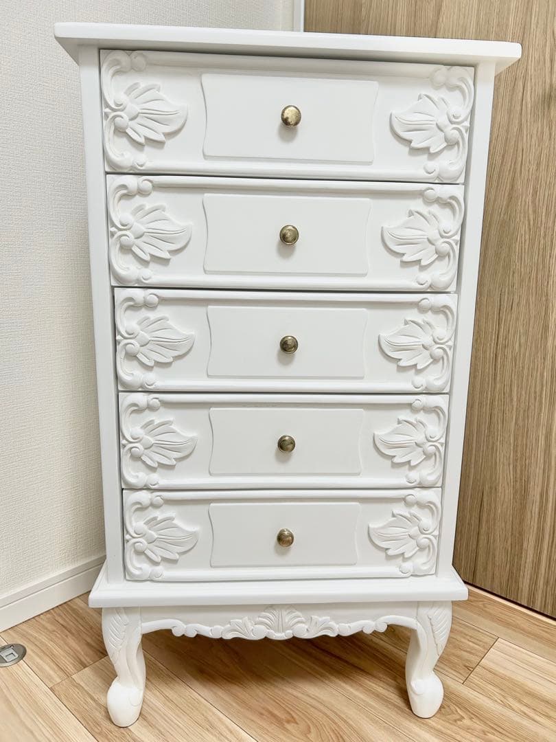 ロココ調 ビオレッタ 猫脚 チェスト アンティーク 姫系 高級 フレンチ 白系