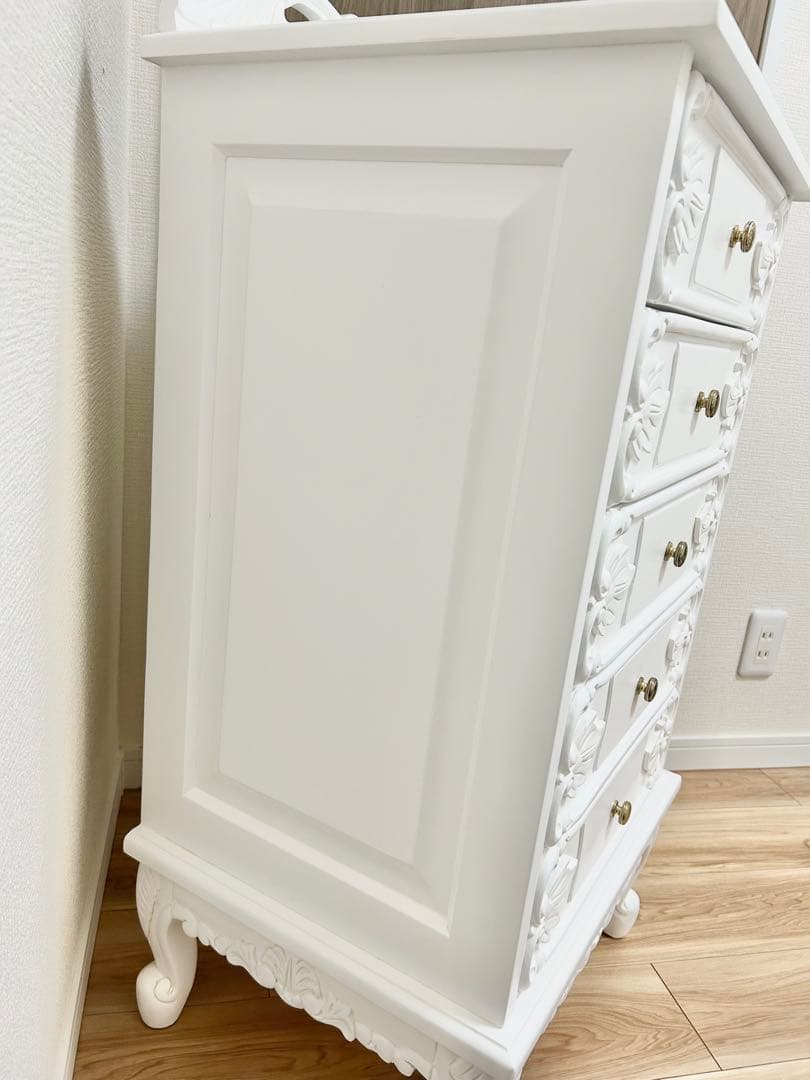 ロココ調 ビオレッタ 猫脚 チェスト アンティーク 姫系 高級 フレンチ 白系