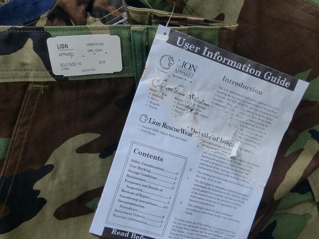 未使用 BDU パンツ ウッドランド M-R LION Apparel 114