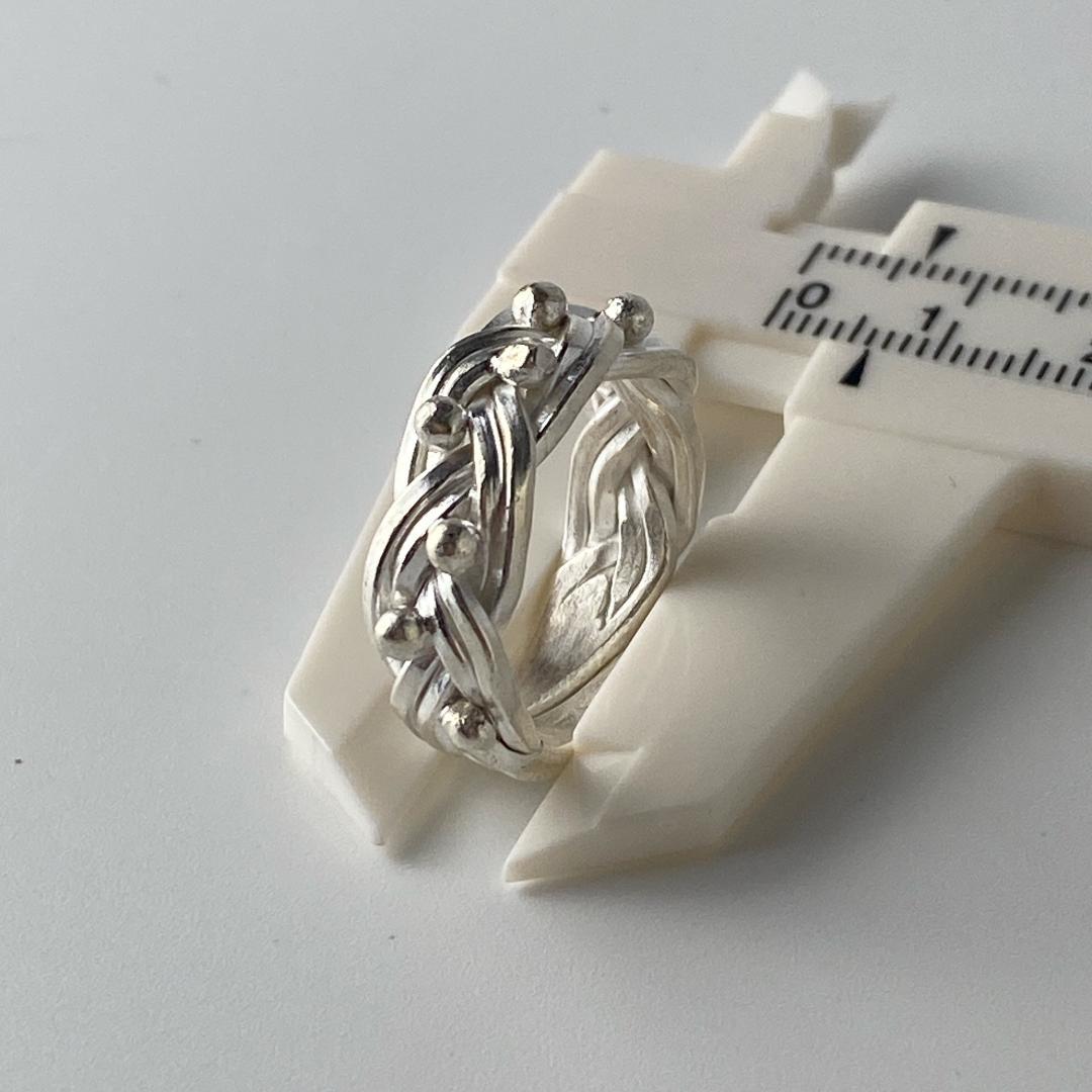 【17号】カレンシルバー　リング　メンズ　レディース　サイズ調整可能　ホワイト