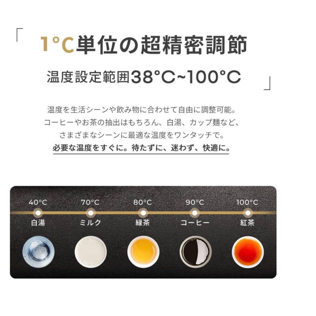 電気ケトル EPEIOS エペイオス0.9L｜1℃単位温度調節＆保温機能付き