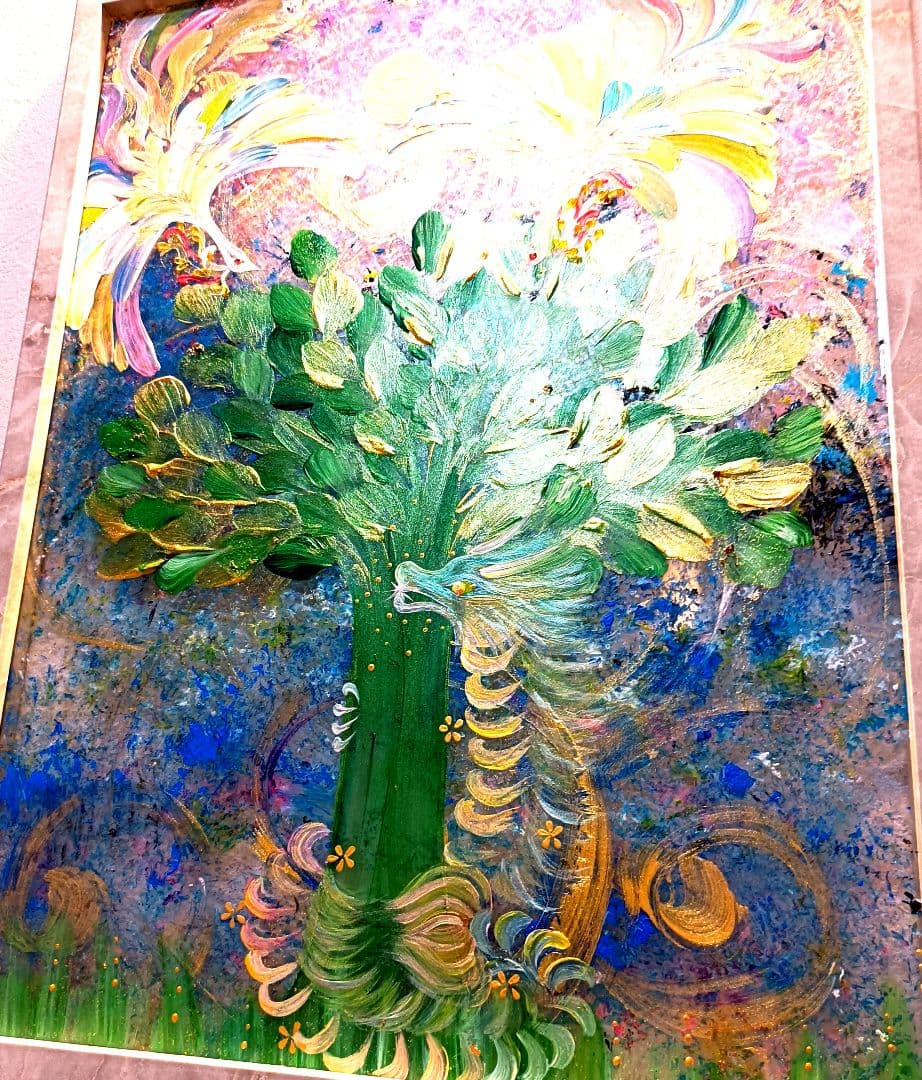 姫　開運絵画　特大a3sizeアクリル絵画　神の導き