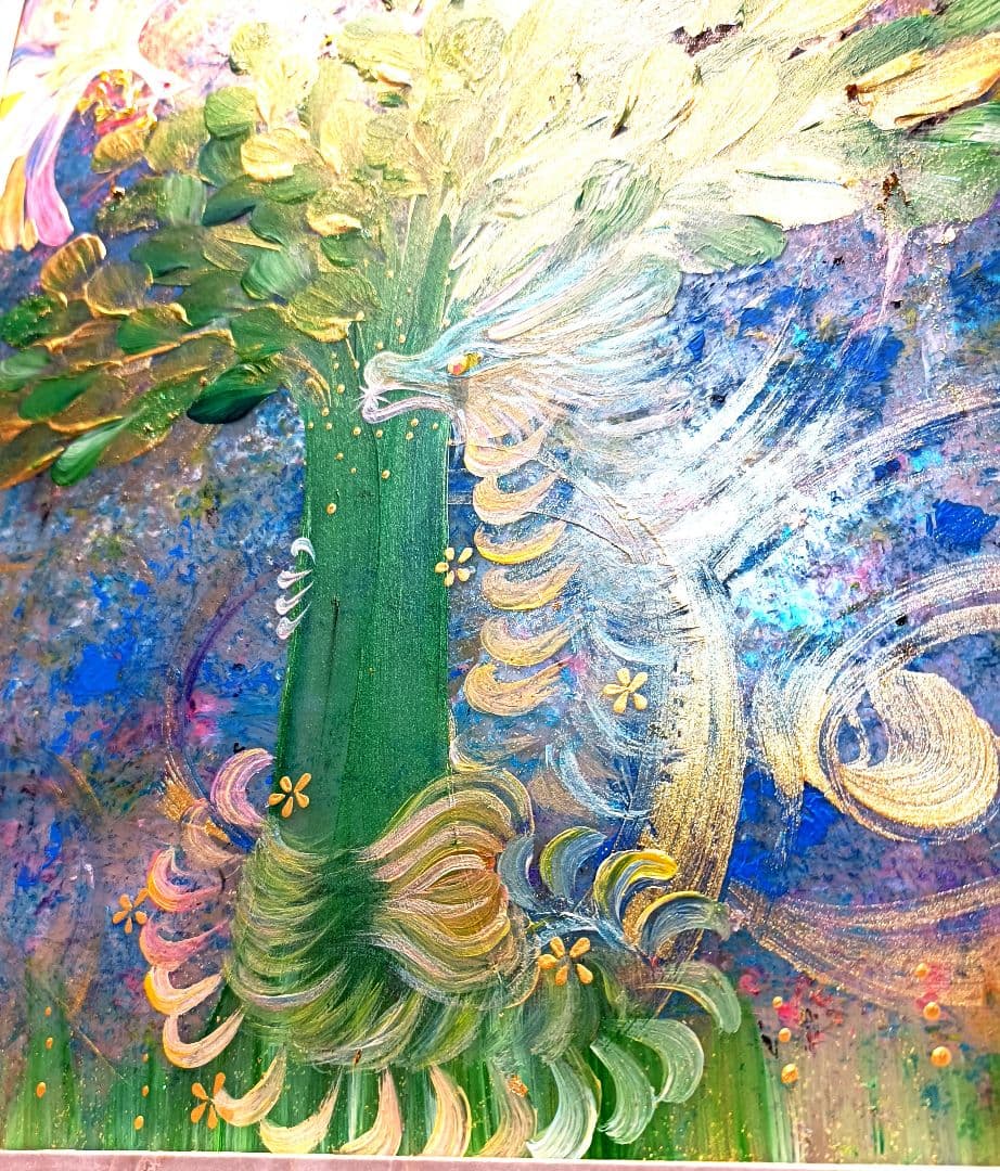 姫　開運絵画　特大a3sizeアクリル絵画　神の導き