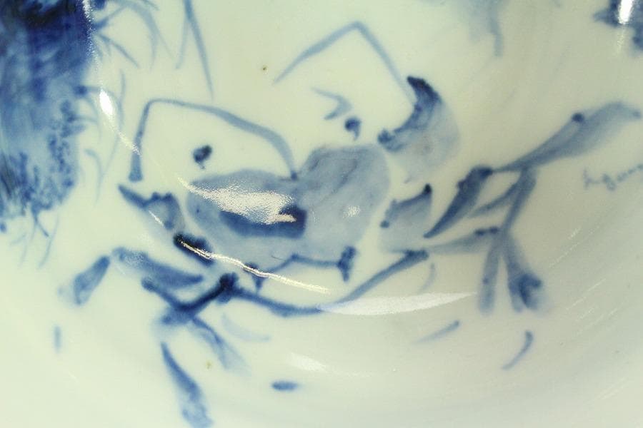 清水焼 染付 錦古堂 酒器揃 蟹絵碗 まとめて(A700)