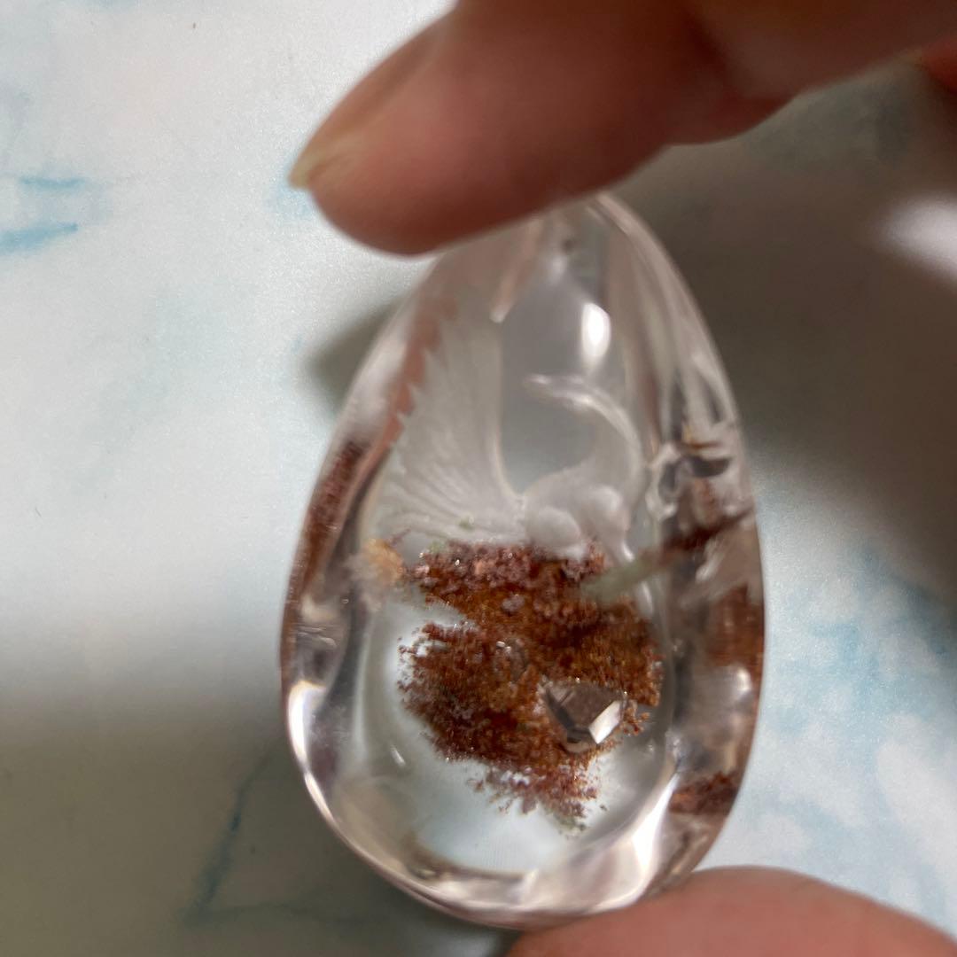 九尾の狐 狐 ガーデンクォーツ 稲荷 ペンダント トップ クォーツインクォーツ