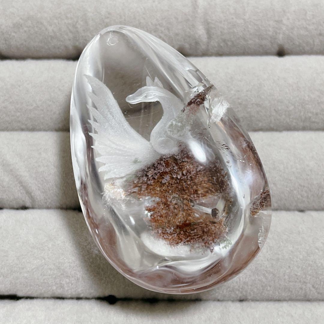 九尾の狐 狐 ガーデンクォーツ 稲荷 ペンダント トップ クォーツインクォーツ