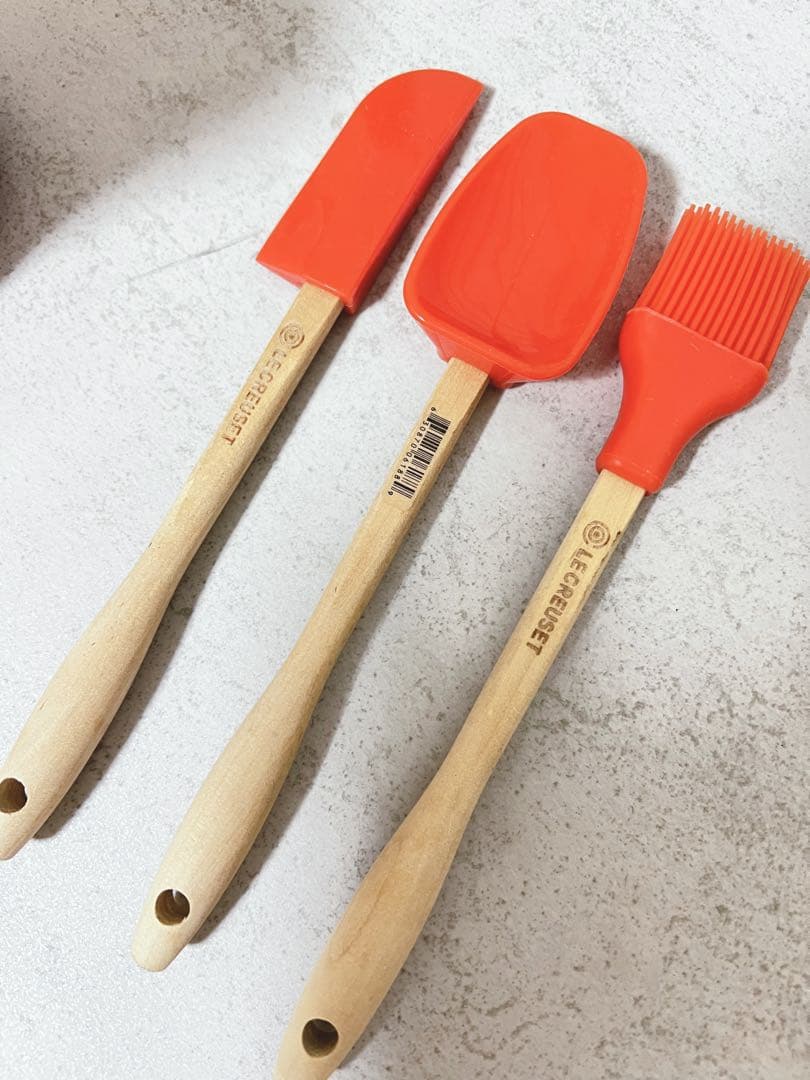 未使用◎LE CREUSET オレンジ スパチュラセット