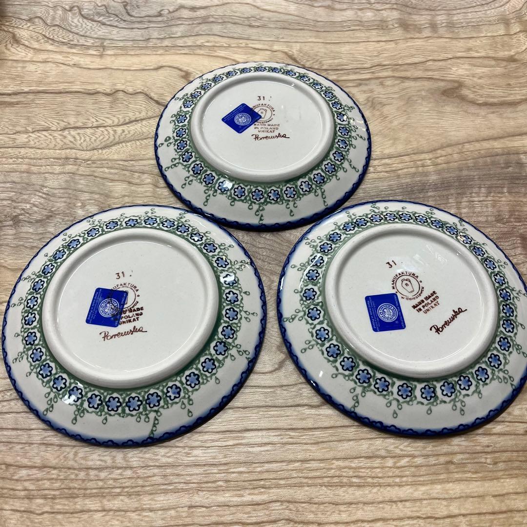 ポーランド製　ハンドメイド　花柄 プレート 3枚セット