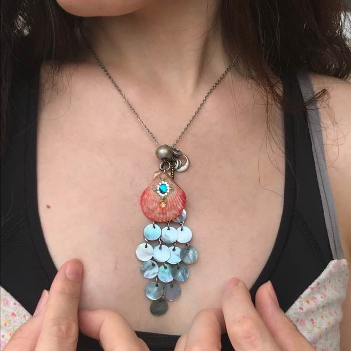 値下げ中！ハンドメイド一点物シェルネックレス