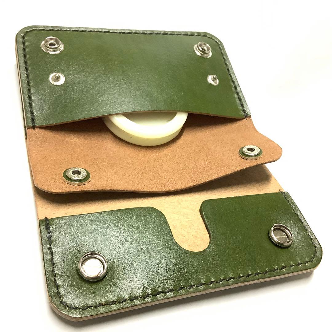 ハンドメイド 牛革 丘染め 国産レザー ヌメ革 ミドルトラッカーウォレット