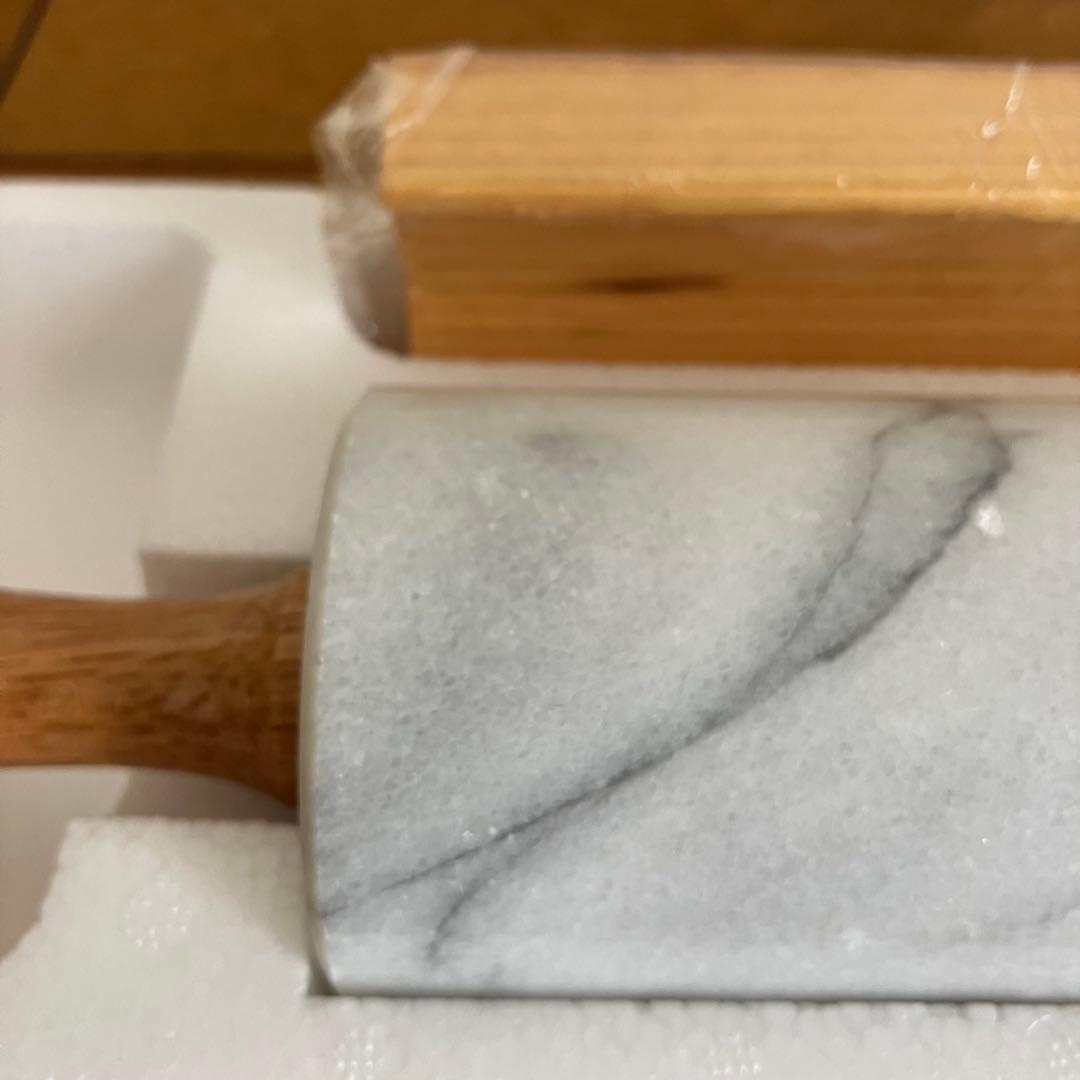 大理石 ペストリーボード のし台(めん台)と回転式麺棒セット