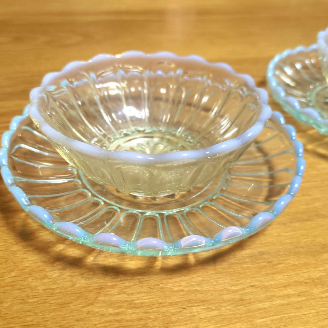 ✨スプリングセール✨廣田硝子デザート皿・サンデーカップ 4個セット中古プレゼント