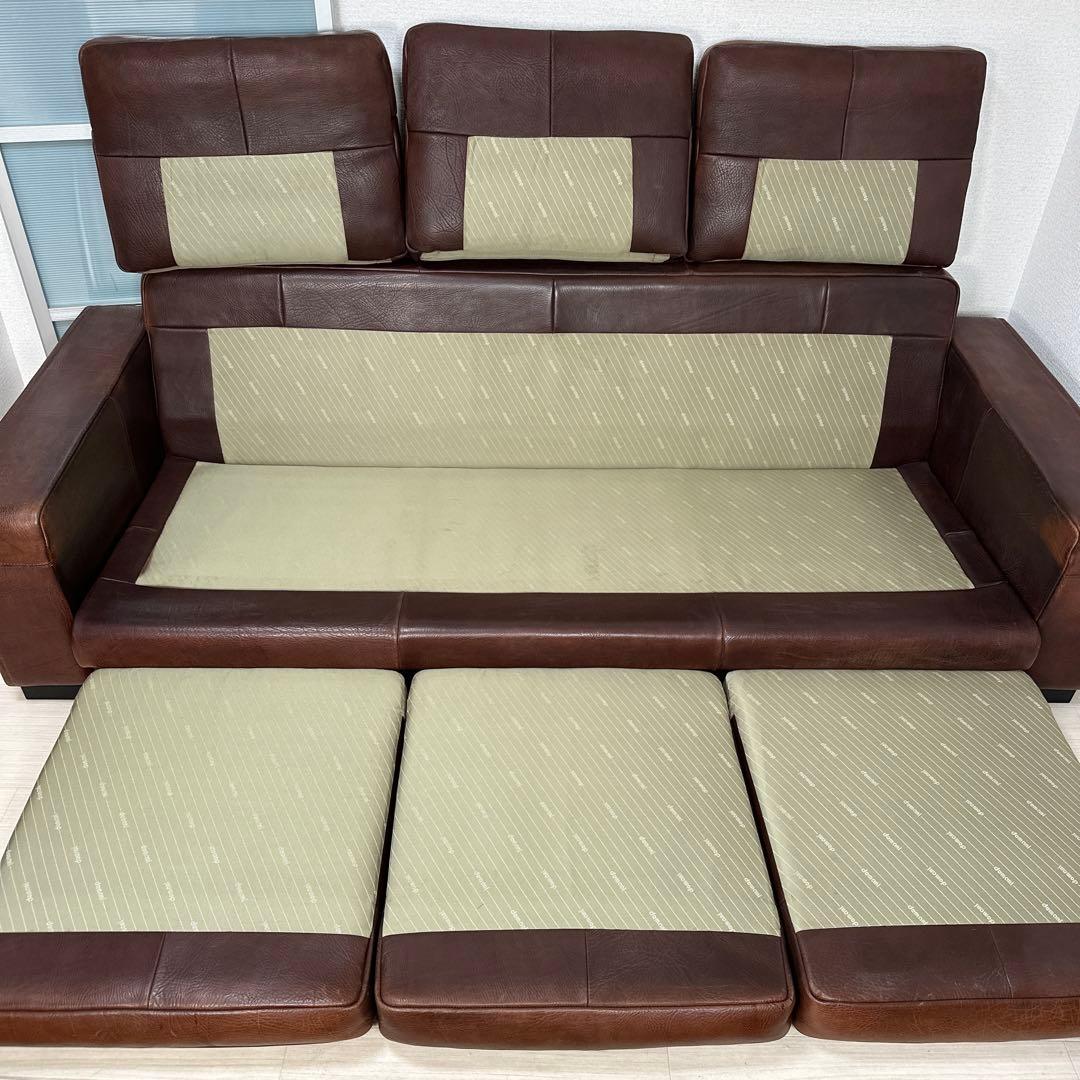 カリモク最高峰 ドマーニ 総革張り：本革 3人掛けソファ 3Pソファ iso※