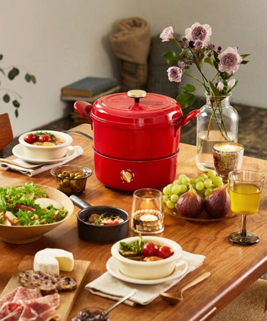 値下げ!ブルーノマルチグリルポットBOE065-RD