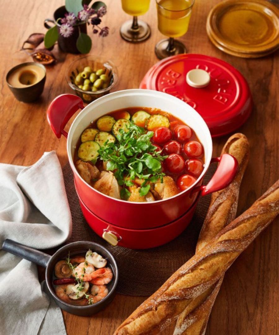 値下げ!ブルーノマルチグリルポットBOE065-RD