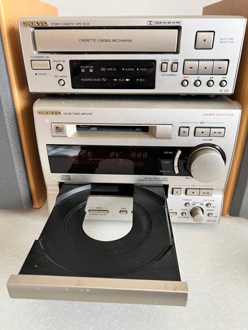 【ジャンク】ONKYO FR-V3 ミニコンポ CDカセットラジオ