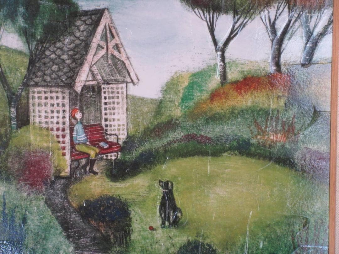 ゲルアートフレーム・ジョー ラム「シークレット ガーデン」【風景・海・犬】　軽量