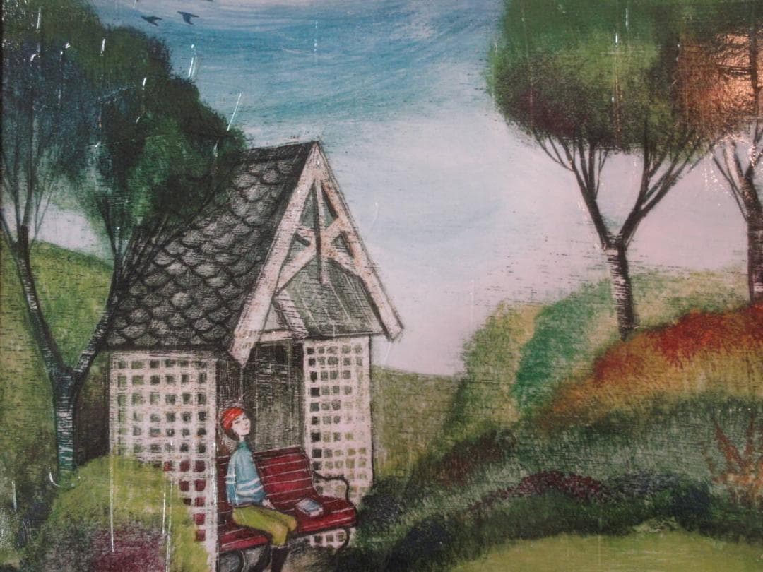 ゲルアートフレーム・ジョー ラム「シークレット ガーデン」【風景・海・犬】　軽量