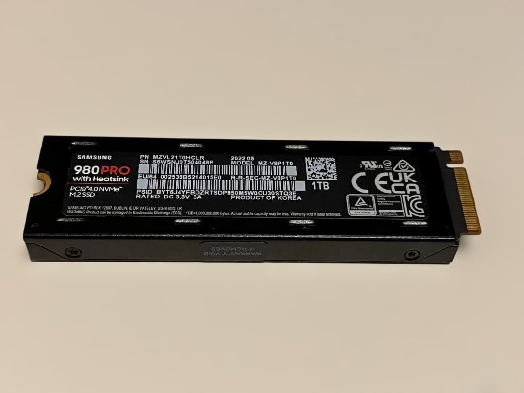 Samsung 980 PRO 1TB ヒートシンク◆健康状態100%
