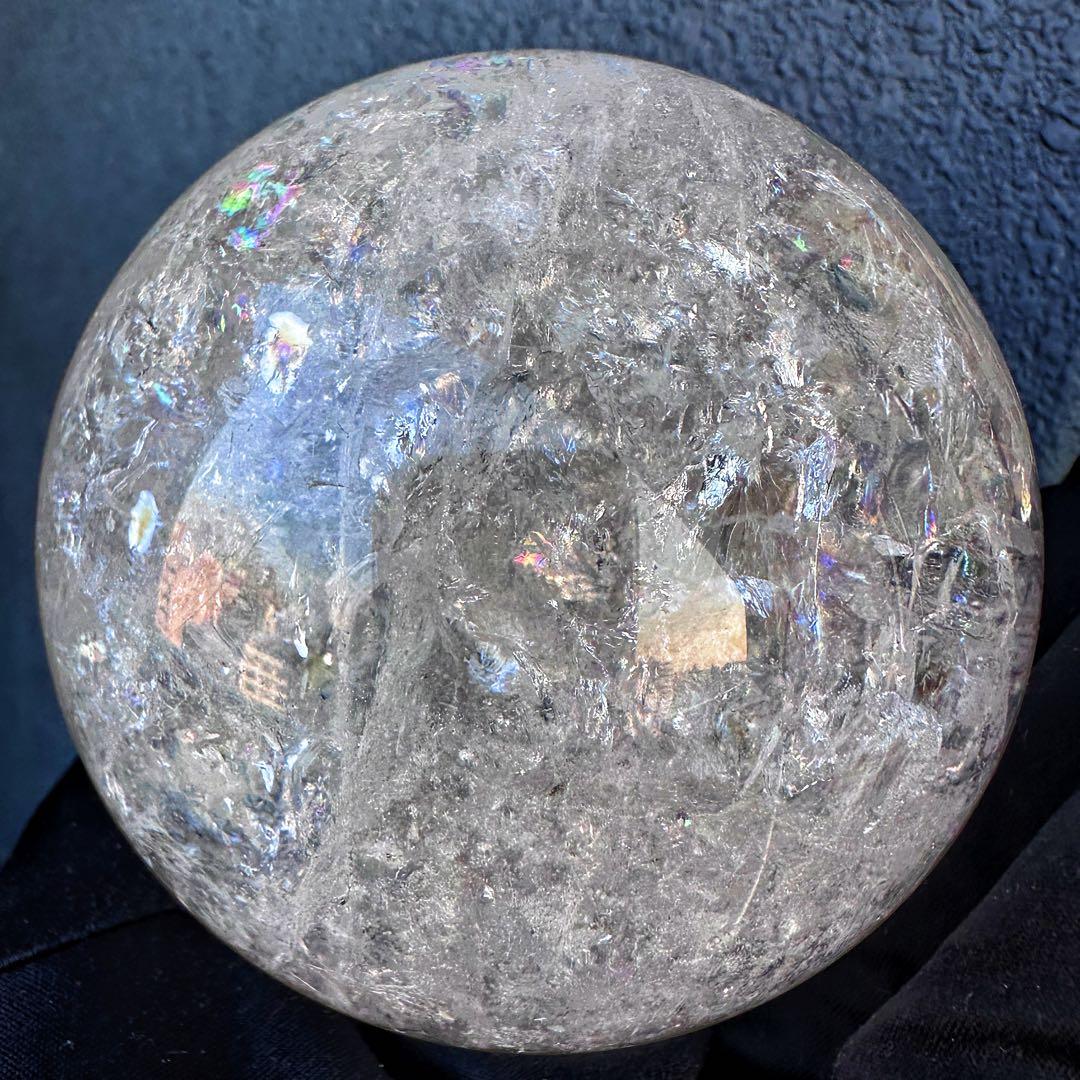 爆レア❗️アゼツライト☆レインボー☆ヒマラヤ水晶 丸玉☆虹☆パワー浄化A1567