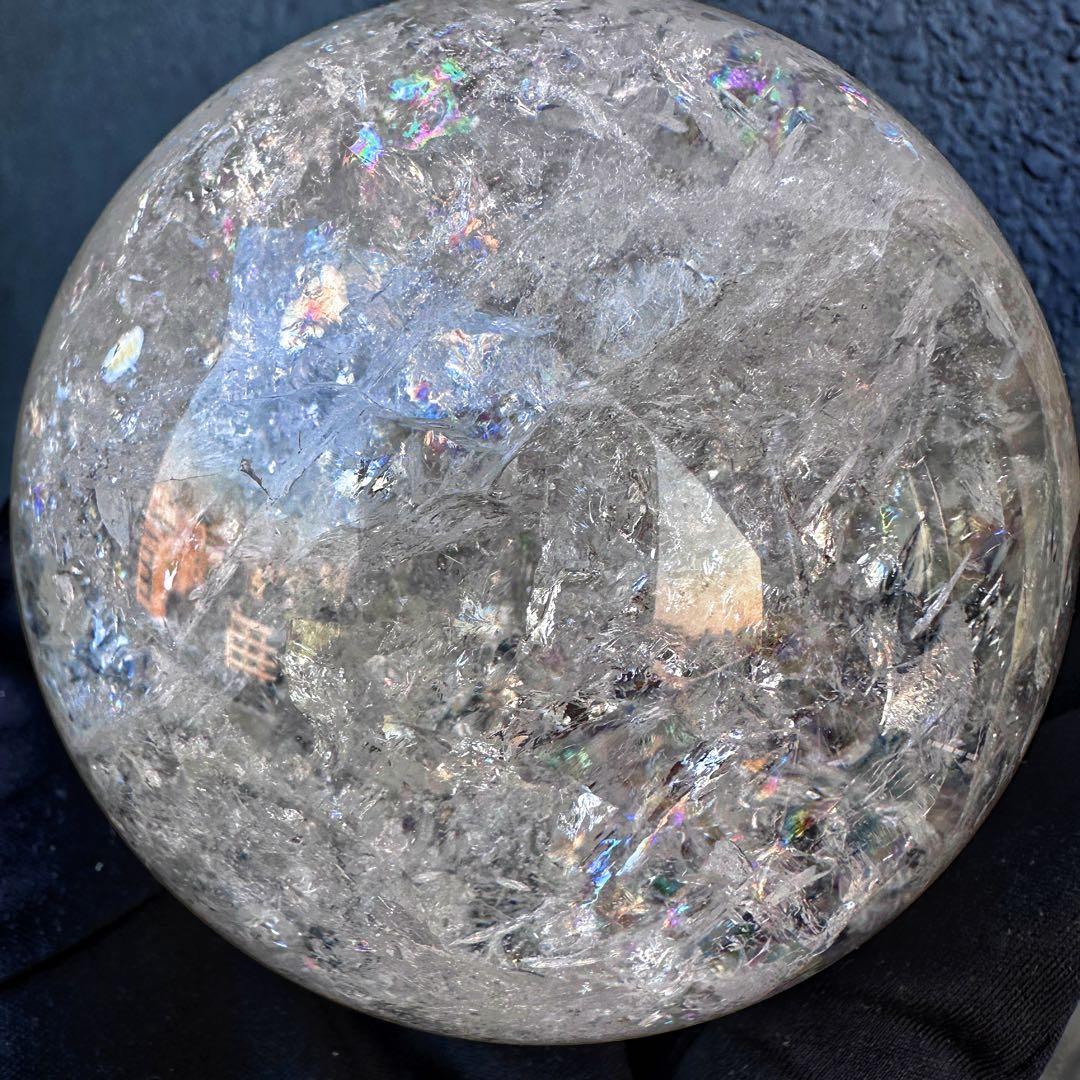 爆レア❗️アゼツライト☆レインボー☆ヒマラヤ水晶 丸玉☆虹☆パワー浄化A1567