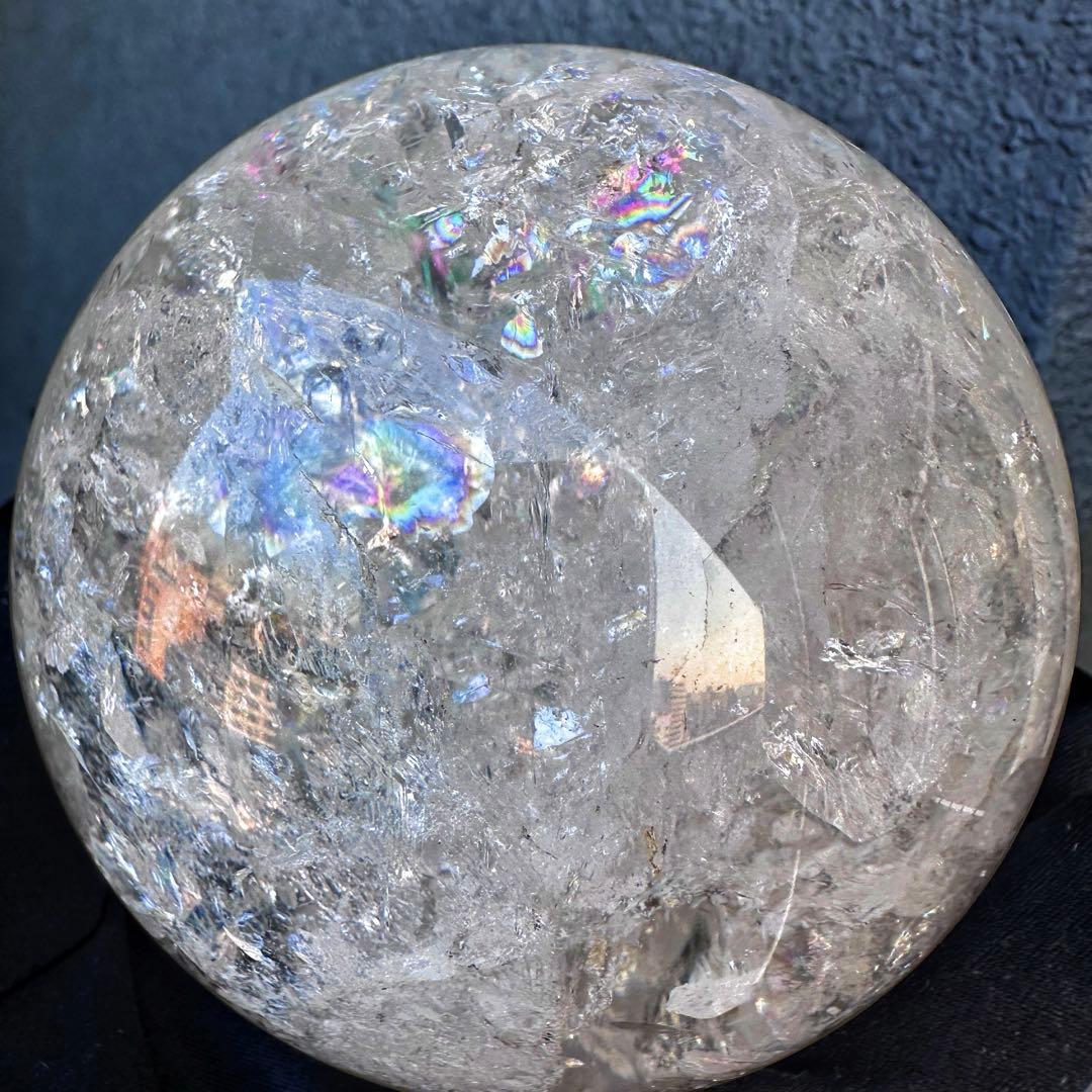 爆レア❗️アゼツライト☆レインボー☆ヒマラヤ水晶 丸玉☆虹☆パワー浄化A1567