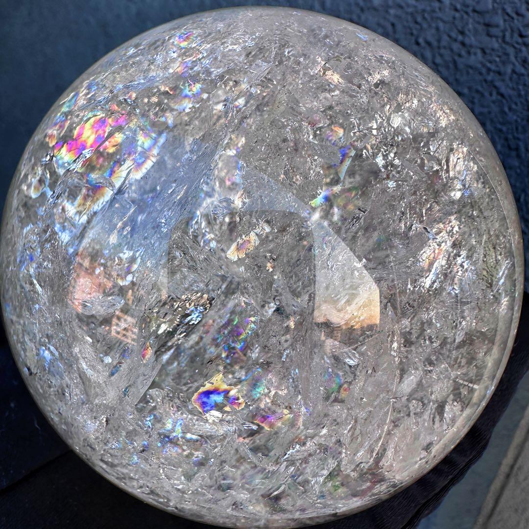 爆レア❗️アゼツライト☆レインボー☆ヒマラヤ水晶 丸玉☆虹☆パワー浄化A1567