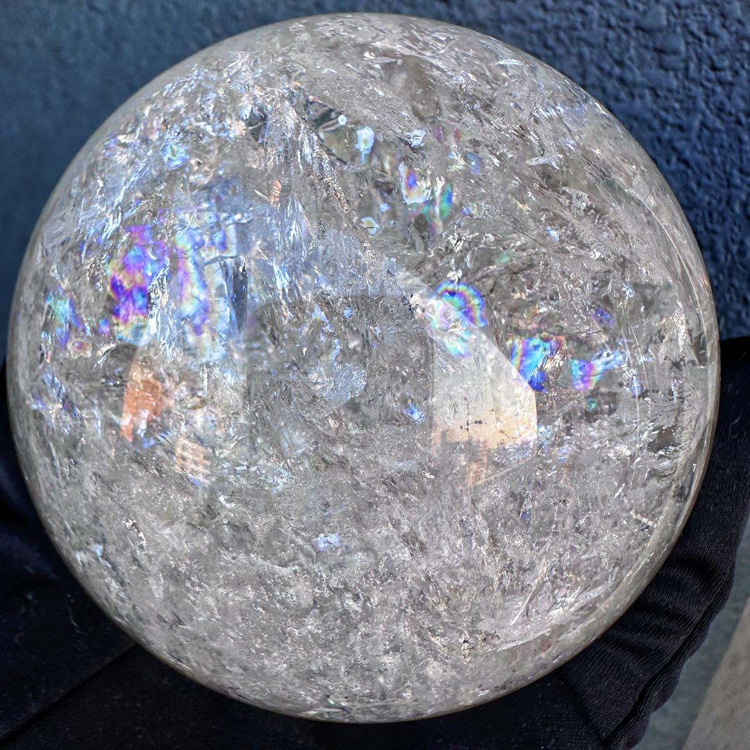 爆レア❗️アゼツライト☆レインボー☆ヒマラヤ水晶 丸玉☆虹☆パワー浄化A1567