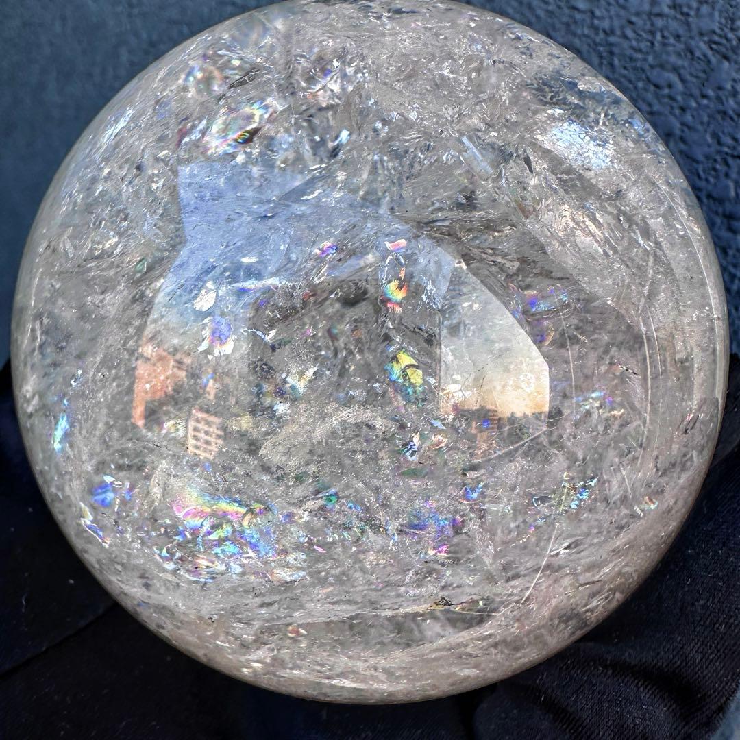 爆レア❗️アゼツライト☆レインボー☆ヒマラヤ水晶 丸玉☆虹☆パワー浄化A1567