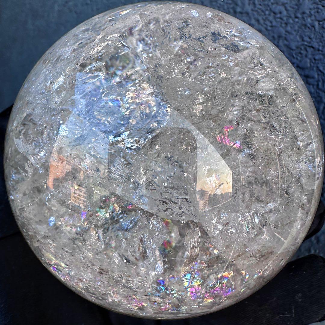 爆レア❗️アゼツライト☆レインボー☆ヒマラヤ水晶 丸玉☆虹☆パワー浄化A1567